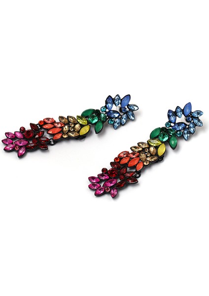 Moda Kristal Parti Küpe Dangle Kadınlar Için Çok Renkli Gökkuşağı Takı Küpe (Yurt Dışından)