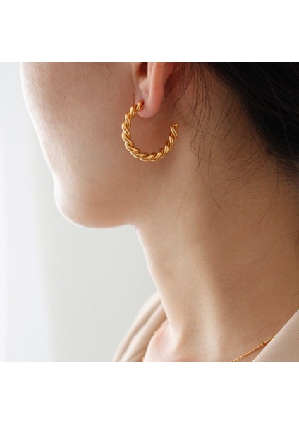 Küpe Düğme Deseni Daire Çiçek Büyük Halka Bükülmüş Halat Çember Kızlar Bayanlar (Yurt Dışından) modelleri