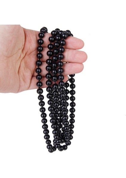 Moda Sahte Inci Uzun Kazak Zincir Kolye - Siyah (Yurt Dışından) modelleri