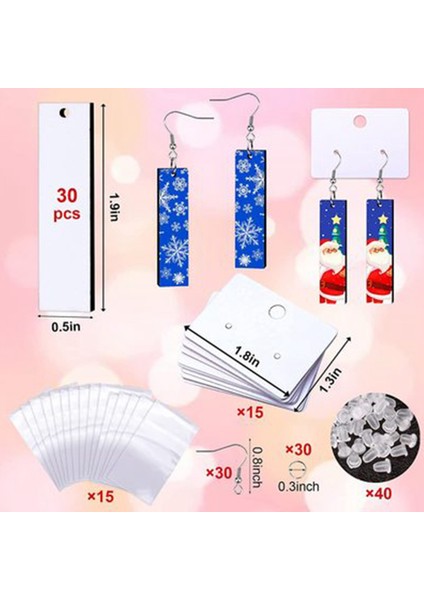 Süblimasyon Boşlukları Ürünleri 30 Adet Küpe Boşlukları, Noel Kadın Kızlar Için Kancalar ve Kartlar ile Dıy (Yurt Dışından) fiyatları