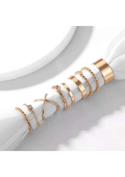 Adet Vintage Metal Knuckle Yüzük Seti Bayanlar Punk Büküm Bohem Hediye (Altın) (Yurt Dışından) fırsatları