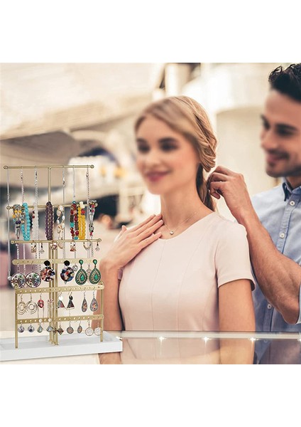 Takı Organizatör Masa Tutucu 6 Katmanlı Ağaç Ekran Standı Tepsi Ile, Küpe Kolye Bilezik Altın (Yurt Dışından) fırsatları