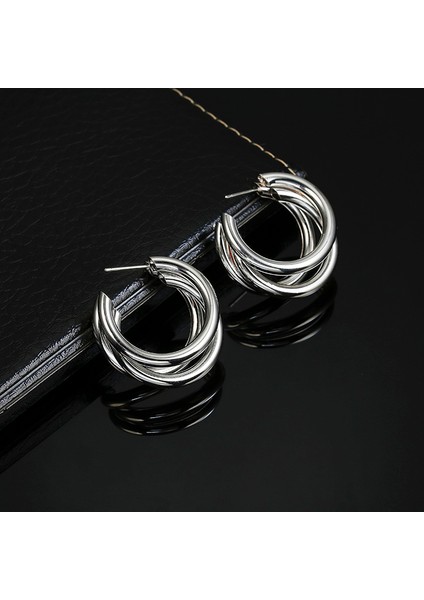 Halka Küpeler Geometrik Metal Asılı Moda Aksesuarları Gümüş (Yurt Dışından) modelleri