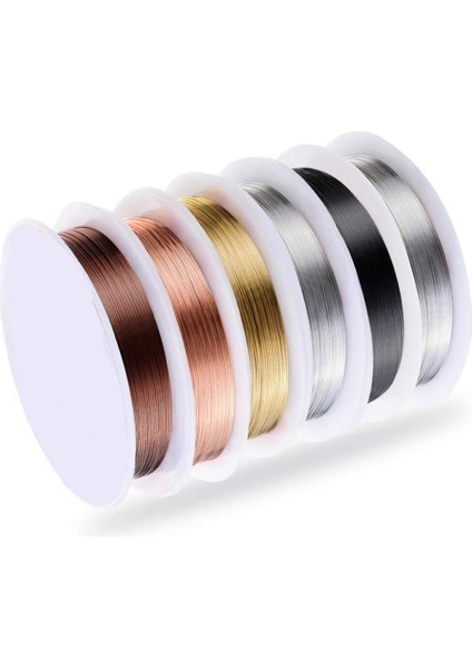 Sarf Malzemeleri ve El Sanatları Yapmak Için 6 Paket Takı Boncuk Teli (24 Ayar) (Yurt Dışından)