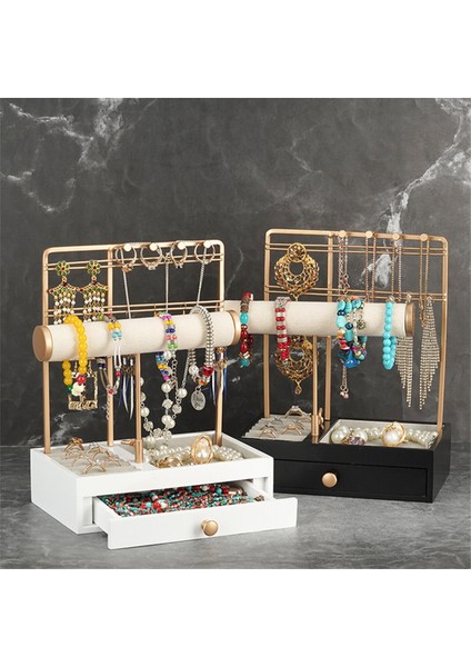 2 Katlı Siyah Büyük Kapasiteli Yüzük ve Küpe Saklama Bilezik Kolye Vitrin Takı Askısı (Yurt Dışından) fırsatları