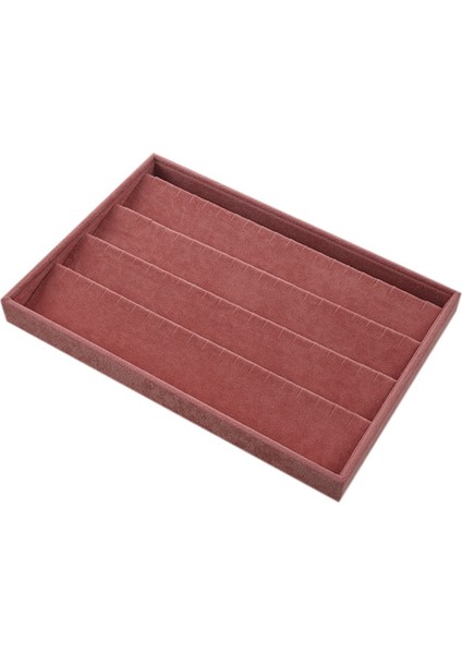 Pembe Kadife Takı Yüzük Ekran Organizatör Vaka Tepsi Tutucu Kolye Küpe Bileklik Saklama Kutusu Vitrin Standı Kesme Diski (Yurt Dışından)