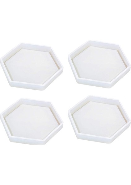 4 Paket Altıgen Silikon Bardak Kalıpları Reçine Kalıp, Reçine, Beton, Çimento ve Polimer Kil ile Döküm Için Şeffaf Epoksi (Yurt Dışından)