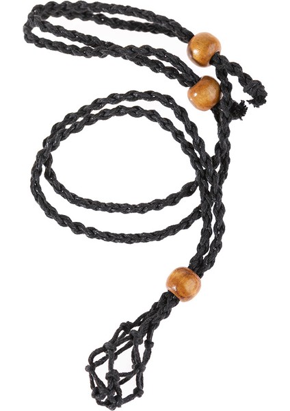 Kolye Kordonu Boş Taş Tutucu, Büyük Kristal Kolye Halat Ayarlanabilir Kuvars Ham Siyah (Yurt Dışından)