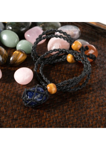 Kolye Kordonu Boş Taş Tutucu, Büyük Kristal Kolye Halat Ayarlanabilir Kuvars Ham Siyah (Yurt Dışından) fiyatları