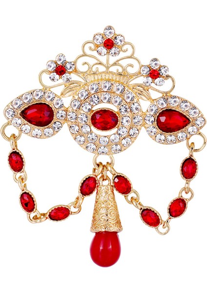 Retro Etnik Çiçek Taklidi Broş Moda Kristal Broş Kadın Gelin Pin Takı (Yurt Dışından)