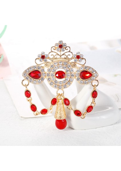 Retro Etnik Çiçek Taklidi Broş Moda Kristal Broş Kadın Gelin Pin Takı (Yurt Dışından)