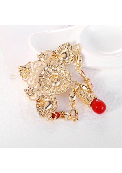 Retro Etnik Çiçek Taklidi Broş Moda Kristal Broş Kadın Gelin Pin Takı (Yurt Dışından)