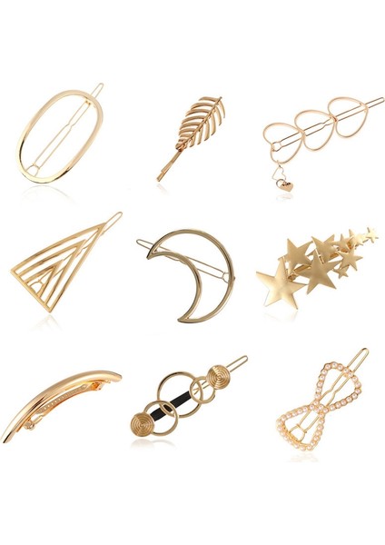 9 Adet Yeni Kız Saç Tokası Vintage Altın Headdress Giyim Aksesuarları (Yurt Dışından)