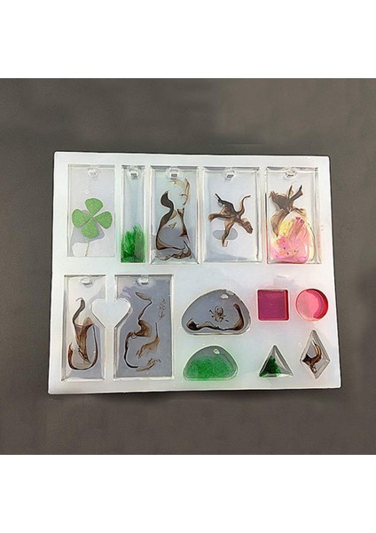 2 Paket Takı Döküm Kalıpları Silikon Kolye Kalıp Asılı Delik Yapımı Diy Craft Araçları - 13 Şekiller (Yurt Dışından) fiyatları