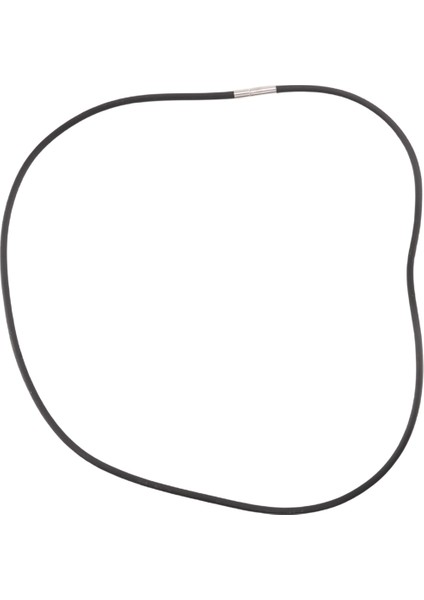 Paslanmaz Çelik Kapaklı 3mm Siyah Kauçuk Kordon Kolye - 22 Inç (Yurt Dışından)