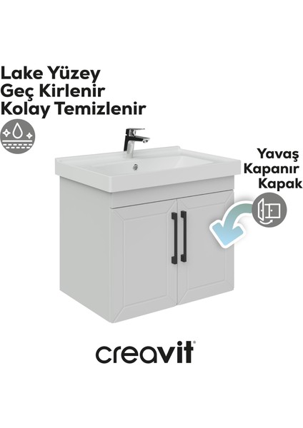 D20 65 cm Kapaklı Lavabo Dolabı Beyaz Lake modelleri