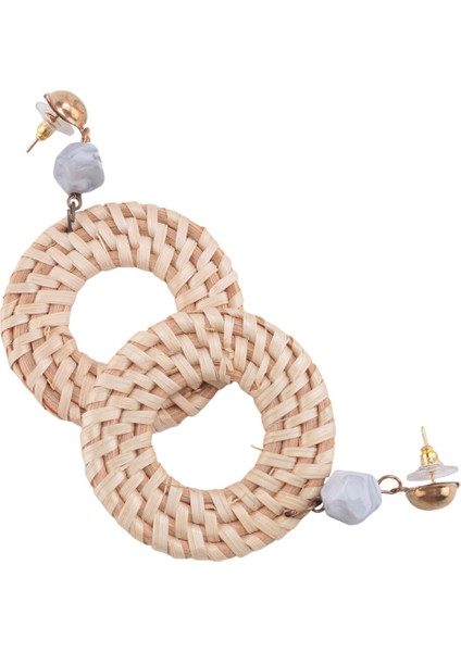 Kadın Bambu Rattan Küpe - Saman Akrilik Açıklama Drop Dangle Kızlar (Yurt Dışından) fırsatları
