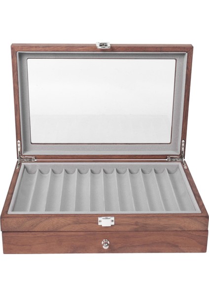 23 Izgara Ceviz Kalem Saklama Kutusu Lüks 2 Katmanlı Ekran Organizatör Şeffaf Pencere Çeşme Kutusu Kalem Koleksiyonu (Yurt Dışından) fiyatları