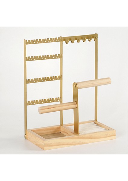 Altın Takı Standı Çıkarılabilir Masif Ahşap Taban Çift Eksenli Raf Küpe Kolye Yüzük (Yurt Dışından) fiyatları