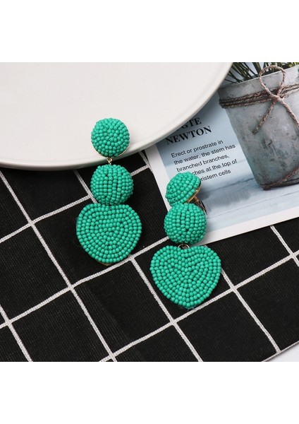 Bohem Etnik Tarzı Geometrik Yuvarlak Aşk Pirinç Boncuk Kolye Büyük Küpe Düğün Bayanlar Takı Pembe (Yurt Dışından) fırsatları