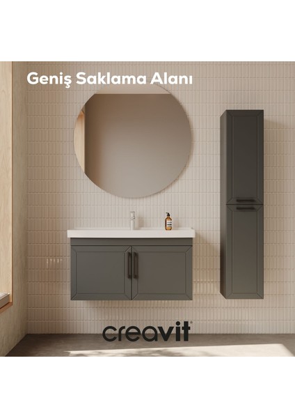 D20 80 cm Kapaklı Lavabo Dolabı Antrasit Lake Kapak fiyatları