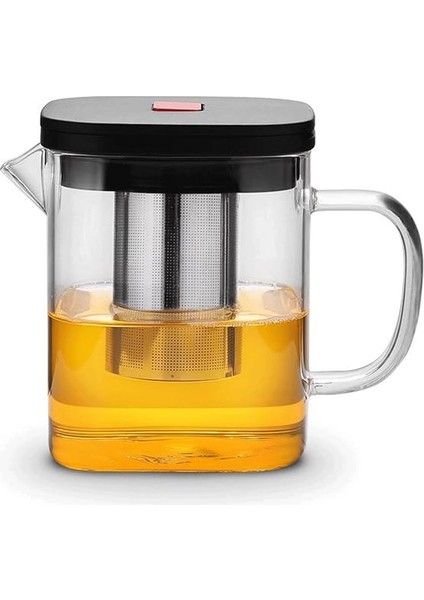 Cam Çaydanlık Filtreli Çaydanlık Teacup Set Isıya Dayanıklı Kare Cam Çaydanlık Çay Demlik Puer Oolong Çay Su Isıtıcısı Ofis Çay Bardağı | Çaydanlıklar (600 ml Çaydanlık (1 Adet))