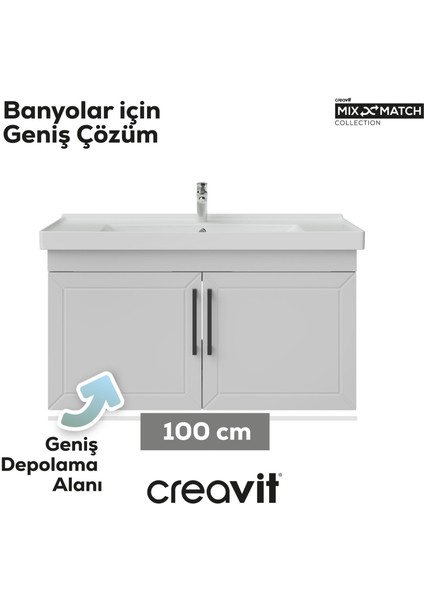 D20 100 cm Kapaklı Lavabo Dolabı Beyaz Lake Kapak fiyatları