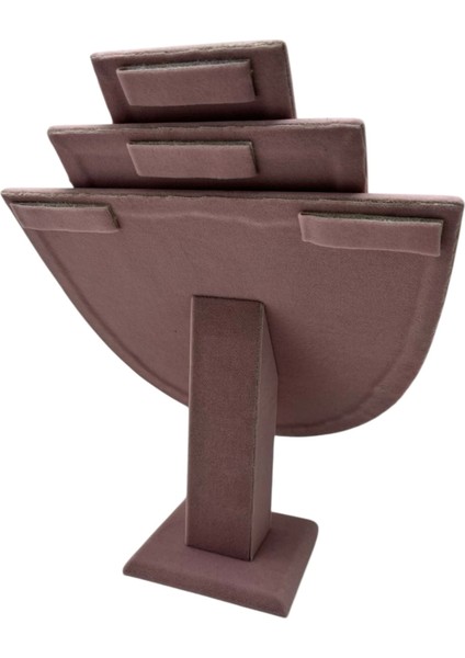 Yerli Üretim Ahşap Model Anfora Kumaş Pembe Renk 25 cm Kolye Takı Sergileme Mankeni