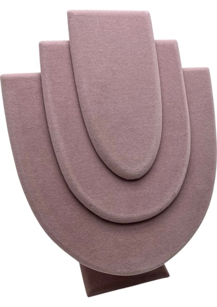 Yerli Üretim Ahşap Model Anfora Kumaş Pembe Renk 25 cm Kolye Takı Sergileme Mankeni