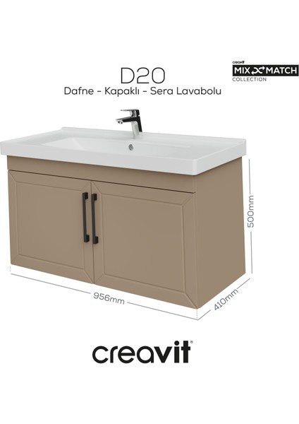 D20 100 cm Kapaklı Lavabo Dolabı Dafne Lake