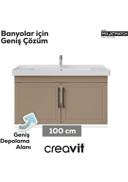 D20 100 cm Kapaklı Lavabo Dolabı Dafne Lake