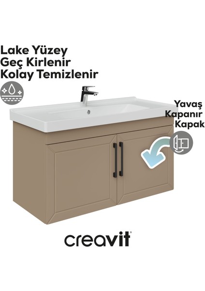 D20 100 cm Kapaklı Lavabo Dolabı Dafne Lake