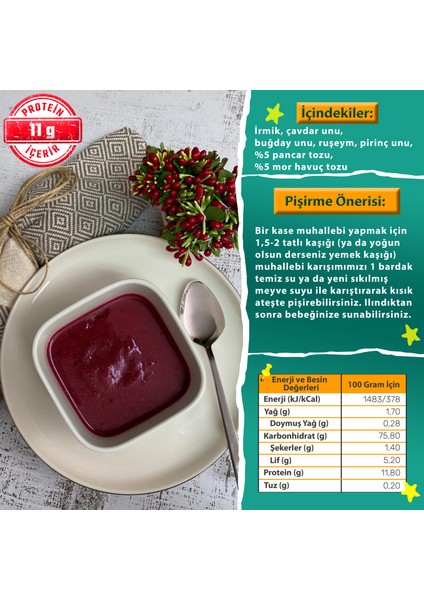 Mor Sebzeli Muhallebi Unu Karışımı (+8 ay - 200 gram) fiyatları