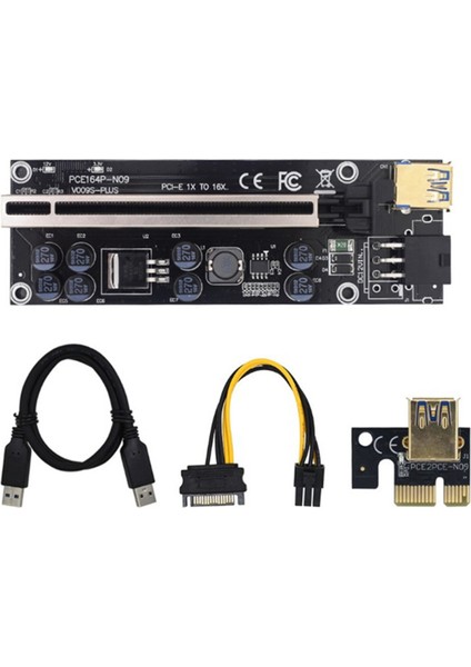 Adet 009S Artı Yükseltici Kart VER009S Pcıe Pcı-E Pcı Express X16 Gpu 6in Adaptör Kartı 1x 16X Genişletici USB 3.0 Kablosu (Yurt Dışından) modelleri
