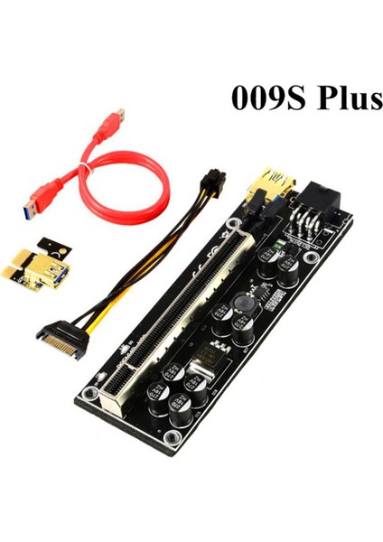 Adet 009S Artı Yükseltici Kart VER009S Pcıe Pcı-E Pcı Express X16 Gpu 6in Adaptör Kartı 1x 16X Genişletici USB 3.0 Kablosu (Yurt Dışından) indirimleri