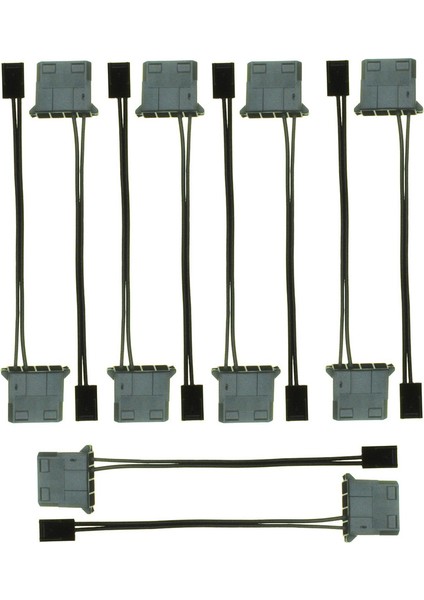 10 Adet Ide'den 3 Pinli Fan Güç Kablosu Molex D Fişi Güçten 3 Pinli Konnektör Bilgisayar Pc Soğutma Dönüştürücü Kablosu (Yurt Dışından)