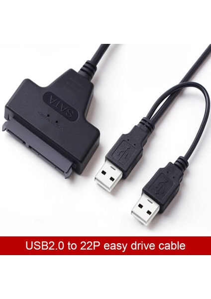 Usb2.0 - Sata Adaptör Kablosu 2 5 Inç Sabit Disk Kablosu Çift Başlı Usb2.0 - Sata Veri Aktarım Kablosu (Yurt Dışından)