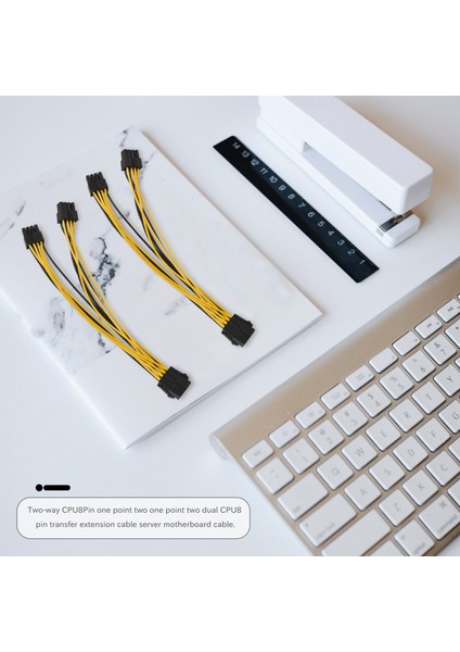 2 Adet Cpu 8pin Kadın 1 Ila 2 Erkek 4 + 4pin Y Splitter Güç Uzatma Kablosu Kablosu 18AWG 20 cm (Yurt Dışından)
