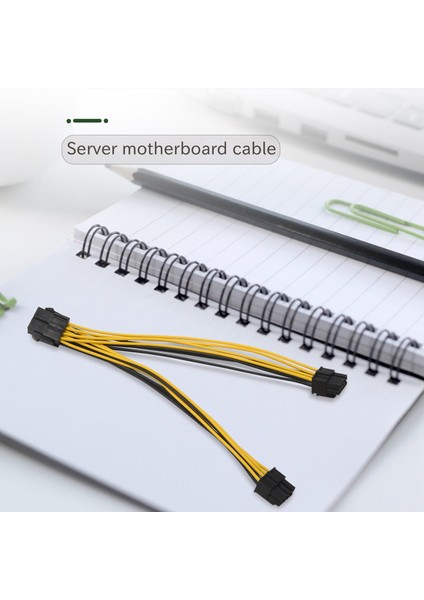 2 Adet Cpu 8pin Kadın 1 Ila 2 Erkek 4 + 4pin Y Splitter Güç Uzatma Kablosu Kablosu 18AWG 20 cm (Yurt Dışından)