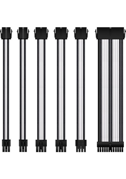 1 Takım Atx Uzatma Kablosu Pc Gpu Cpu Güç Kaynağı Kablosu Bilgisayar Konnektörleri 1X24PIN 1x4+4(8pin) Cpu 2xpcıe 6+2p 2xpcıe 6p (Yurt Dışından)