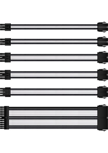 1 Takım Atx Uzatma Kablosu Pc Gpu Cpu Güç Kaynağı Kablosu Bilgisayar Konnektörleri 1X24PIN 1x4+4(8pin) Cpu 2xpcıe 6+2p 2xpcıe 6p (Yurt Dışından)