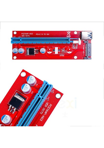 VER007S Pcı-E Yükseltici 1x Ila 16X USB Pcı Express Yükseltici Güçlendirilmiş Adaptör Kartı 60CM USB 3.0 Uzatma Kablosu Bitcoin Için (Kırmızı) (Yurt Dışından)