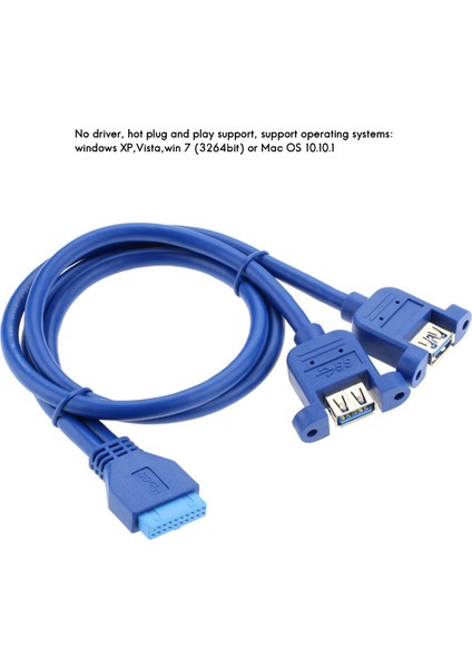 20PIN - Usb3.0 Şasi Arka Çerçeve Kablosu 1 Nokta 2 Çift Usb3.0 - Anakart 20PIN - Uzatma Kablosu Kulaklı (Yurt Dışından) fırsatları