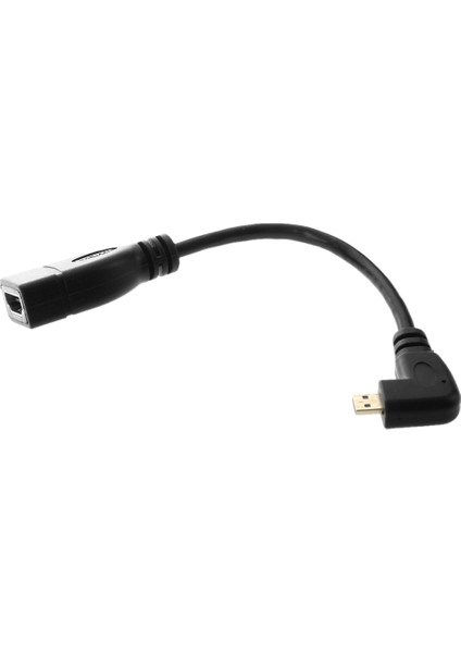 90 Derece Mikro- HDMI Sağ Yön Erkek - HDMI Dişi Adaptör Kablosu Uzunluk: 17 cm (Yurt Dışından)