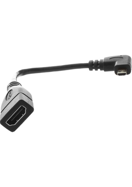 90 Derece Mikro- HDMI Sağ Yön Erkek - HDMI Dişi Adaptör Kablosu Uzunluk: 17 cm (Yurt Dışından)