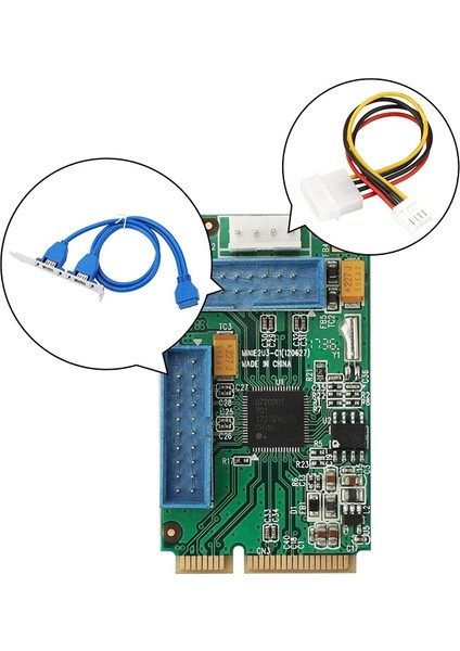 Pcı-E'den Usb3.0 Genişletme Kartı 2 USB 3.0 Portu Dahili 19 Pin Konnektörlü Masaüstü Bilgisayar Için Güç Kablosuz (Yurt Dışından)