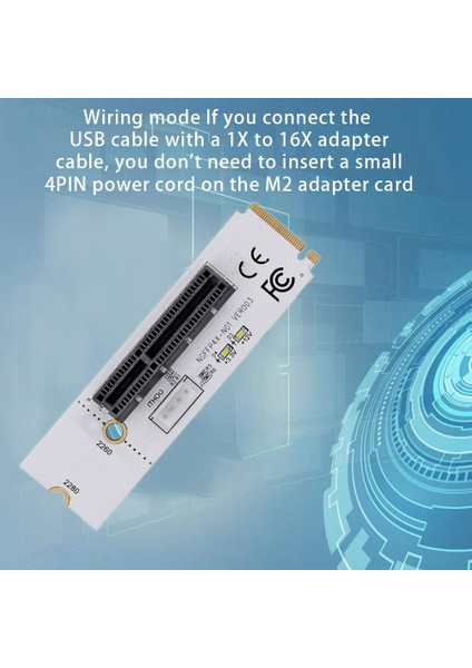 M.2 Anahtar M - Pcı-E 1x 4x Adaptör Kartı Ngff 4x Sinyal M.2 Nvme Işıklı Adaptör Kartı 4 Pinli Güç Kablosu (Yurt Dışından)