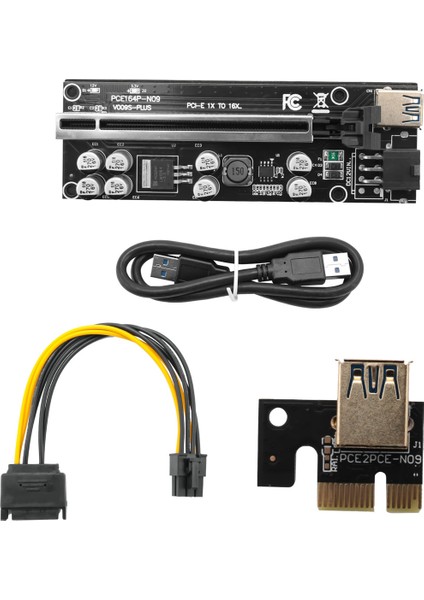 VER009S Artı Pcı Express 1x Ila 16X Güçlendirilmiş Pcı-E Yükseltici Kart Sata 6pin Güç 0.6 M USB 3.0 Kablosu Btc Ltc Madencilik Için (Yurt Dışından)