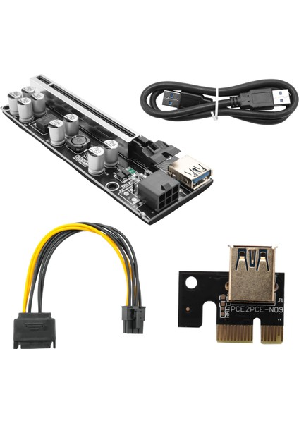 VER009S Artı Pcı Express 1x Ila 16X Güçlendirilmiş Pcı-E Yükseltici Kart Sata 6pin Güç 0.6 M USB 3.0 Kablosu Btc Ltc Madencilik Için (Yurt Dışından)