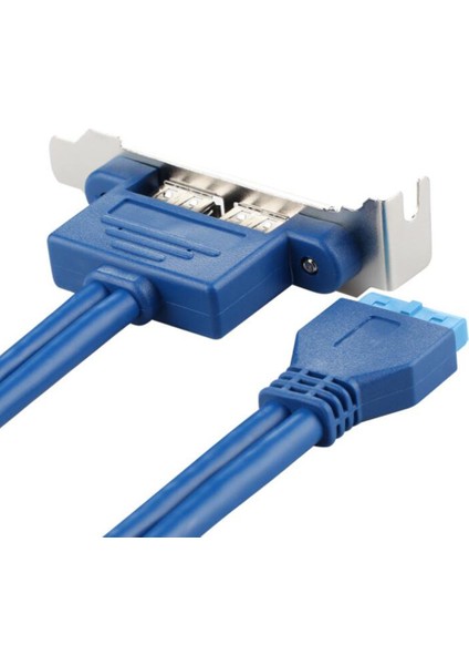 50CM Pc Anakart 20 Pin Çift USB 3.0 Portu Express Kablo Anakart 2 Usb3.0 Panel Braketi Uzatma Kablosu Mavi (Yurt Dışından) fiyatları